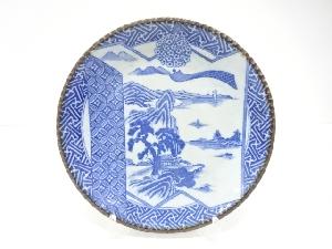 古伊万里　印判手　山水　九寸皿